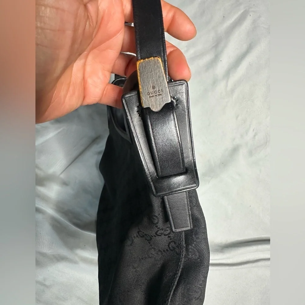 Authentic Gucci Black Patterned Hobo Bag - Picture 6 of 15